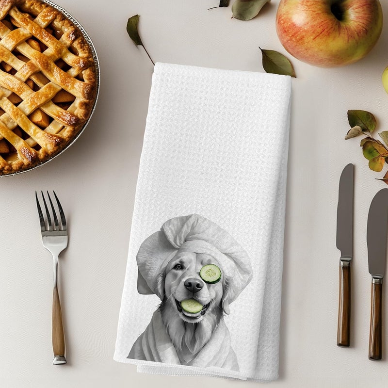 LUKIPOM Funny Golden Retriever Gifts Bathroom Hand Towels, Golden Retriever Gifts for Women, Dog Bathroom Decor,24x16 Inch - Image 5